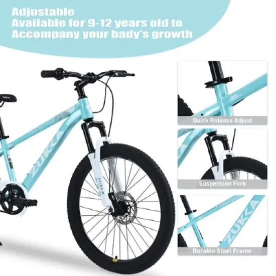 Gulches Elecony Kids Mountain Bike (9-12 Yrs/56-66"), Full Suspension, 21-Speed, Steel Frame, Dual Disc Brakes, 85% Pre-Assembled image {5}