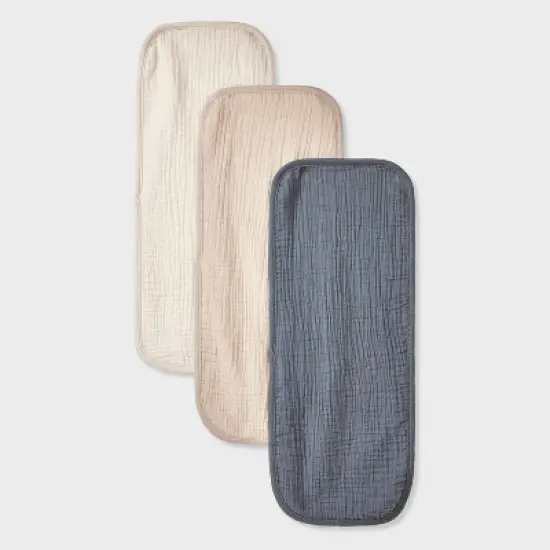 Baby 3pk Muslin Burp Cloth - Cloud Island&trade;: Cotton, 0-12 Months, 19.5" x 8.25", Recycled Content image {2}