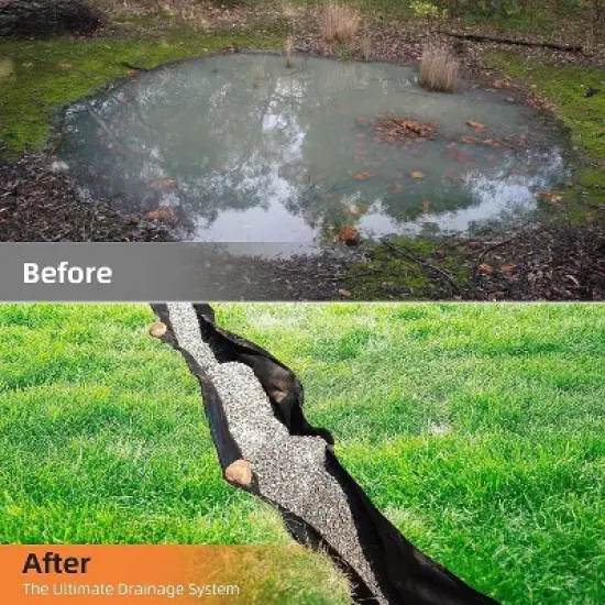 8oz Geotextile Fabric 3ft x 100ft - Heavy Duty PP Non-Woven Landscape Weed Barrier with 350N Tensile Strength & 440N Load Capacity for French Drains image {5}