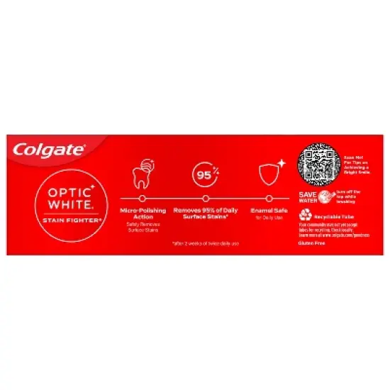 Colgate Optic White Stain Fighter Teeth Whitening Toothpaste - Clean Mint - 4.2oz image {1}