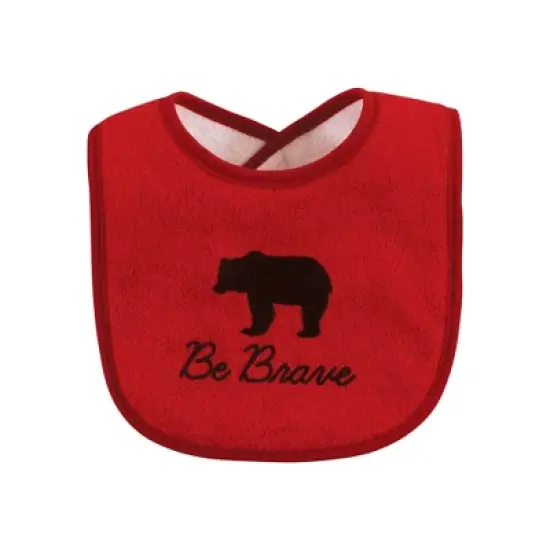 Hudson Baby Infant Boy Cotton Terry Drooler Bibs with Fiber Filling, Boy Moose Bear, One Size image {3}
