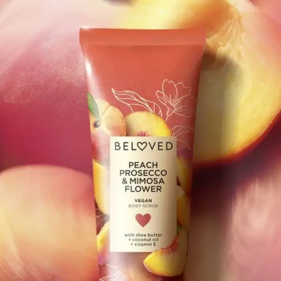 Beloved Peach Prosecco & Mimosa Flower Sugar Scrub - 8oz image {2}