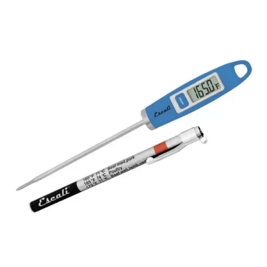 Escali Gourmet Digital Kitchen Thermometer Blue: Stainless Steel Probe, Digital Meat & Candy Thermometer, Clip Mount image {7}