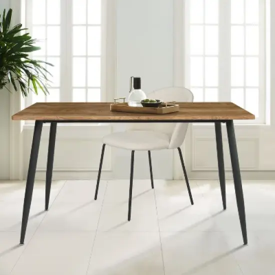 Charls 47'' Rectangle  Dining Table With Black Metal 4 Point/Leg -The Pop Maison image {7}