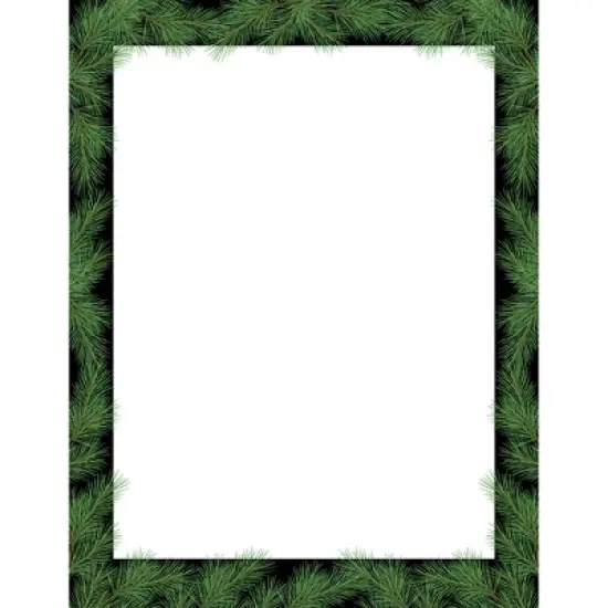 80pk Christmas Pine White/Black - Great Papers!: Winter Stationery Letterhead, Uncoated 8.5x11, 24lb, 80 Sheets image {2}