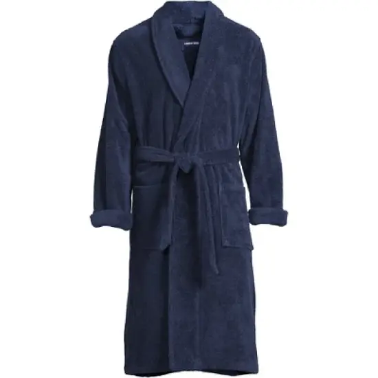 Lands' End Men's Calf Length Turkish Terry Robe image {2}