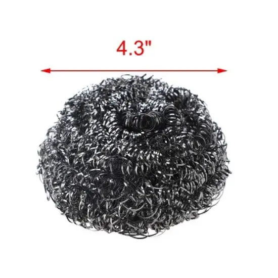 Unique Bargains Stainless Steel Round Scouring Pad Silver image {1}