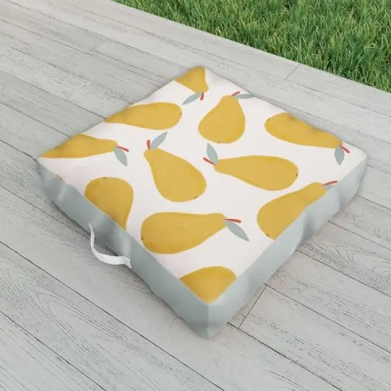 Hello Twiggs Yellow Pear Outdoor Floor Cushion - Deny Designs image {1}