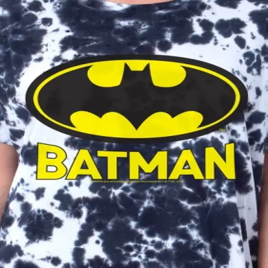 DC Comics Batman Womens' Bat Symbol Nightgown Sleep Pajama Shirt Tie-Dye Multicolored image {2}