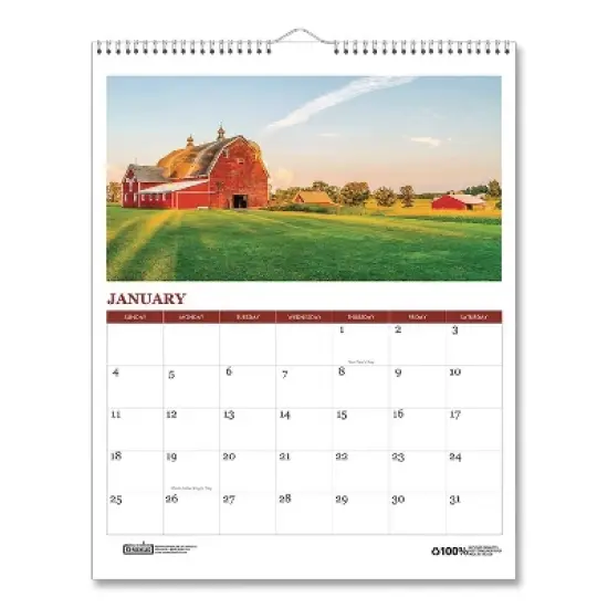 House of Doolittle 100% Recycled Farm Life Wall Calendar 12-Month January 2026 to December 2026 White image {1}