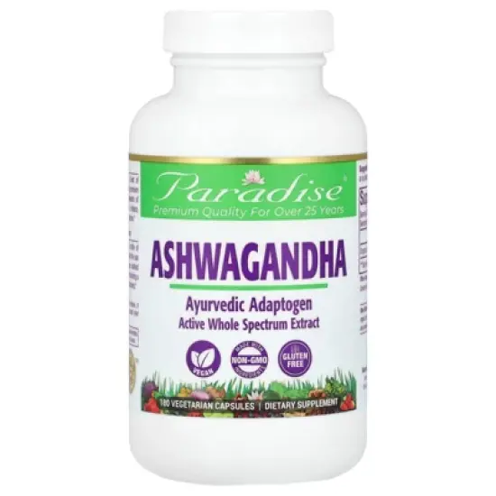 Paradise Herbs Ashwagandha, 250 mg, 180 Vegetarian Capsules image {3}