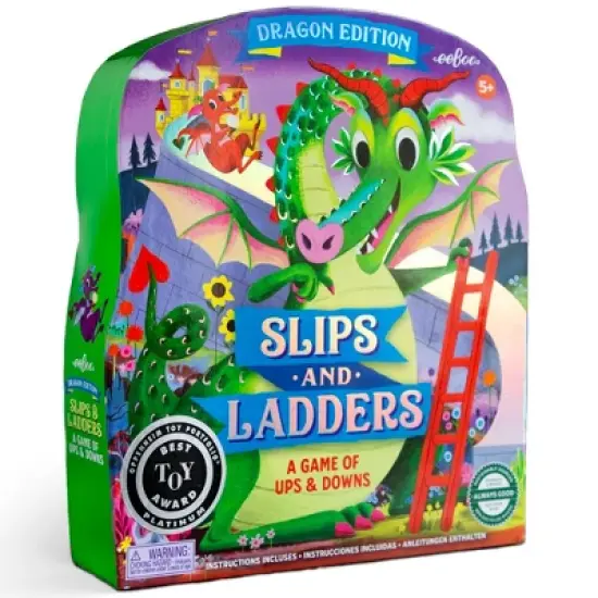 eeBoo: Slips & Ladders,Dragon Edition, Classic Board Game, Kids 5+, 2-4 Players image {7}