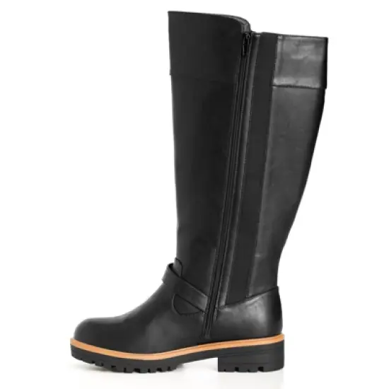 Women's WIDE FIT Myla Tall Boot - black | EVANS image {2}