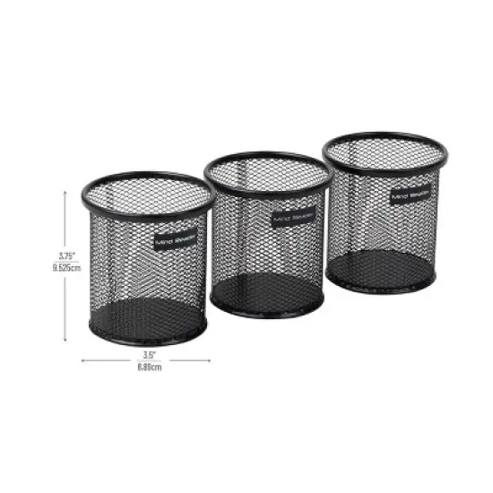 Mind Reader Mesh Paper Clip Holder Paperclip Holders Dispenser for Desk, Desk Accessories Organizer, Office Organization, Black image {2}