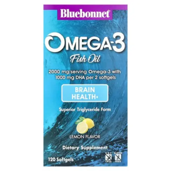 Bluebonnet Nutrition Omega-3 Fish Oil, Lemon, 120 Softgels image {4}