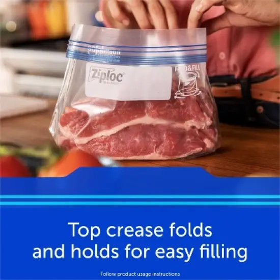 Ziploc Freezer Gallon Bags with Stand-Up Bottom - 132ct image {2}