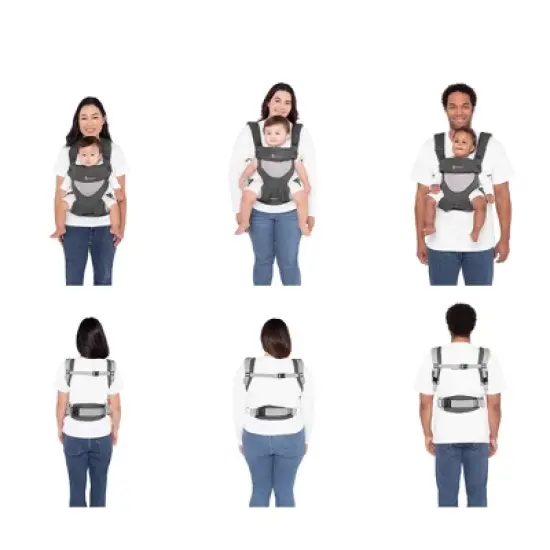 Ergobaby 360 Soft Structured Baby Carrier with Lumbar Support - For Babies - Pure Black - 12-45 lbs image {1}