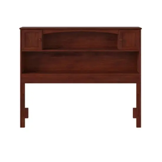 Full Newport Bookcase Headboard Walnut - AFI: Dual Shelves & Concealed Compartments image {3}