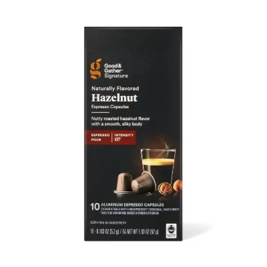 Signature Naturally Flavored Hazelnut Espresso Pods Espresso Roast Coffee - 10ct - Good & Gather&trade; image {4}