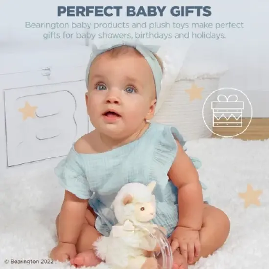 Bearington Baby Lil' Alma Stuffed Animal Rattle: 5.5" Llama Shaker Toy with Soft Plush Faux-Fur image {2}