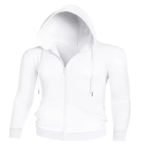 Lars Amadeus Men's Zip Up Long Sleeves Solid Color Knit Hooded Jackets image {6}