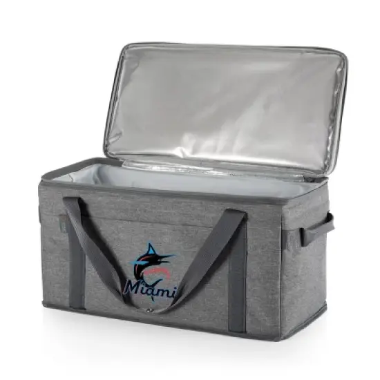MLB Miami Marlins 64 Can Collapsible Cooler - Heathered Gray image {1}