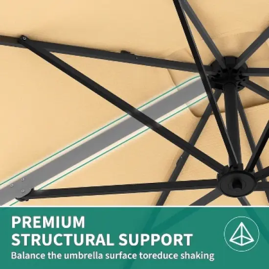 10ftx10ft Cantilever Patio Umbrella with Base,umbrella outdoor patio,360 Rotation outdoor umbrella with Stand for Deck,Pool,Backyard image {5}