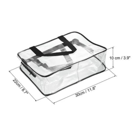 Unique Bargains PVC Transparent Toiletry Bags Cosmetic Pouch with Zipper and Handle Strap image {1}