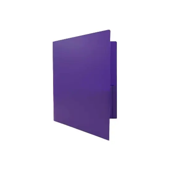 JAM Paper Heavy Duty Plastic Two-Pocket School Folders Purple 108/Pack 0946179B image {3}