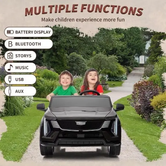 24V Ride on Car, Licensed Battery Powered Electric Vehicle w/Remote Control, Music, LED Lights for Boys Girls image {7}