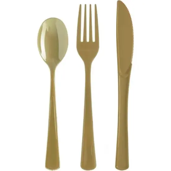 Exquisite Solid Color Plastic Utensil Cutlery Set Forks Spoons Knives- 150 Pack image {16}