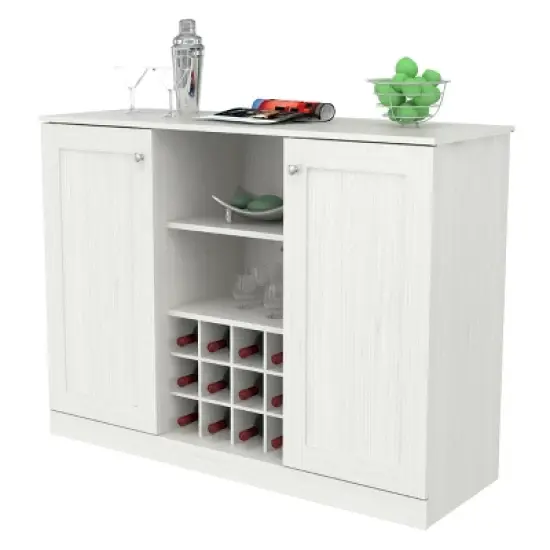 2 Doors Buffet Cabinet White - Inval image {7}