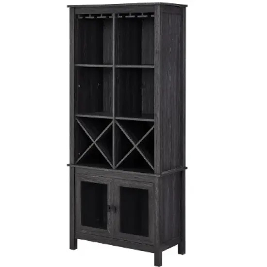Home Source Jill Zarin Bar Cabinet Bookshelf with Glass Doors image {2}
