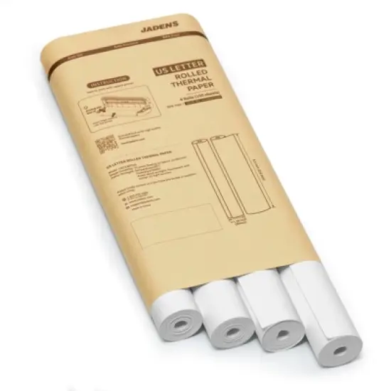 JADENS Quick-Dry Thermal Paper Roll for PD-A4 printer, letter-sized, 4-Roll image {8}