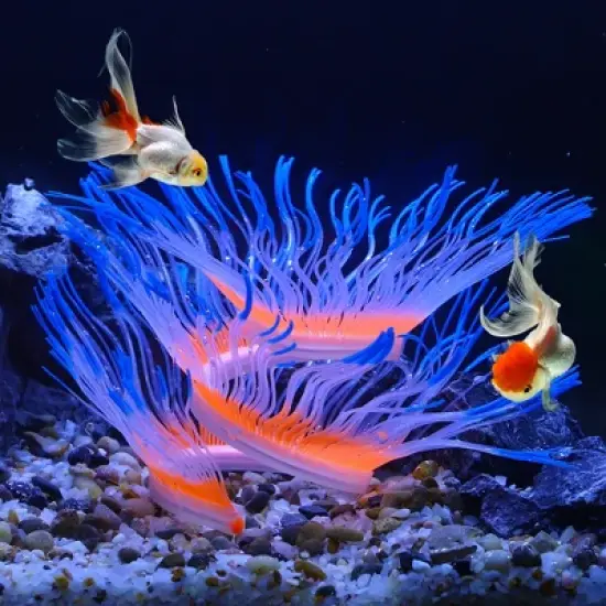 Unique Bargains Glowing Silicone Aquarium Anemone Fish Tank Decoration image {1}