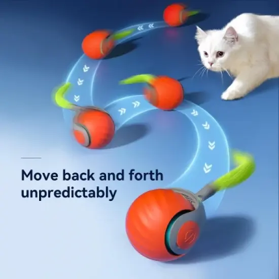 Speedy Sprint Ball Toy for Cat Type-C Rechargeable Interactive Cats Toy Blue image {1}