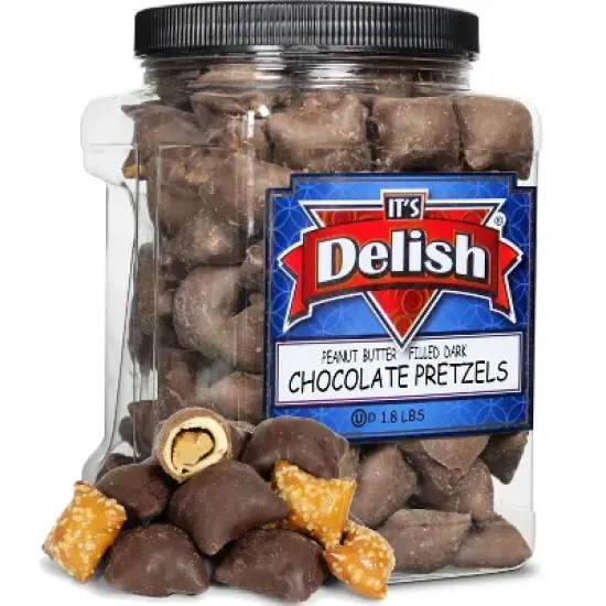Dark Chocolate Covered Peanut Butter Pretzels by It's Delish, 1.8 LBS Jumbo image {7}