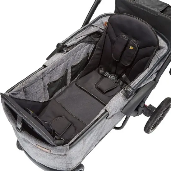 Larktale sprout Single-to-Double Stroller/Wagon - Expandable and Foldable Stroller Wagon with Canopy, Storage, and Accessories - Nightcliff Stone image {3}