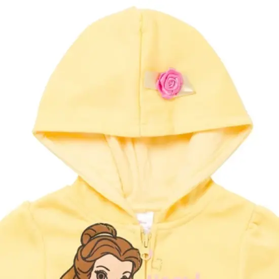 Disney Princess Moana Cindrella Ariel Belle Zip Up Hoodie Little Kid to Big Kid image {3}