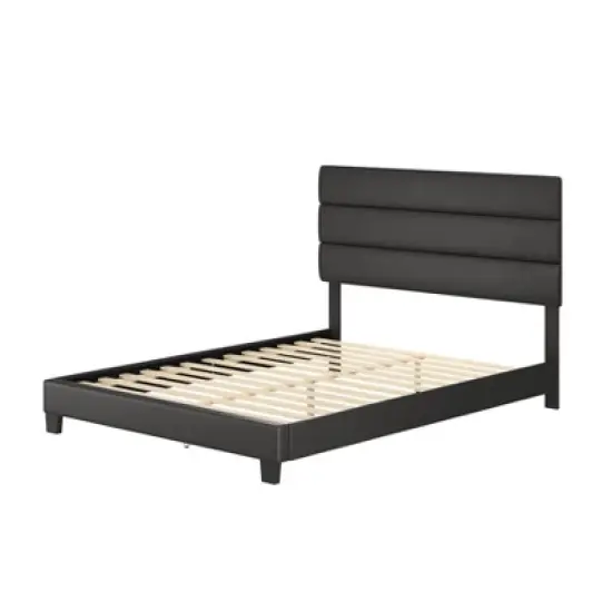Luxembourg Faux Leather Channel Upholstered Platform Bed - Eco Dream image {1}