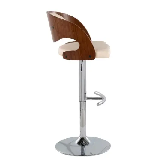 Set of 2 Pino Upholstered Barstools Cream/Walnut - Lumisource image {2}