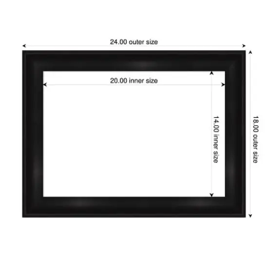 Amanti Art Grand Black Narrow Framed Dry Erase Magnetic Board image {4}