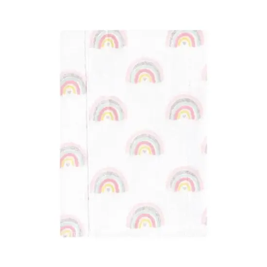 Hudson Baby Infant Girl Cotton Flannel Burp Cloths, Girl New Elephant 4-Pack, One Size image {3}