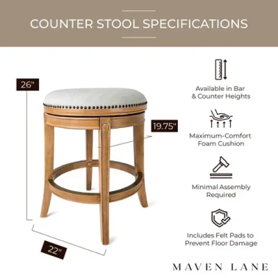 Maven Lane Alexander Backless Swivel Kitchen Stool image {4}