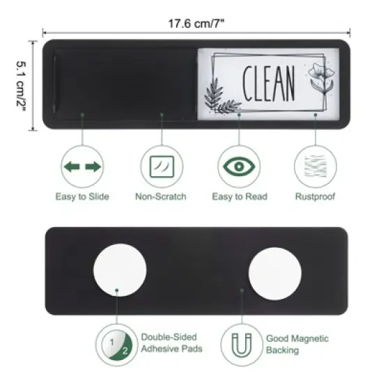 Unique Bargains Non-Scratch Clean Dirty Sign Plastic Rectangle Dishwasher Magnet image {1}