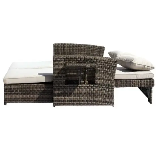 Courtyard Casual Miranda Outdoor Loveseat to Daybed Combo with Cushions image {9}