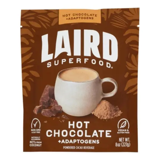 Laird Superfood Hot Chocolate + Adaptogens Mix- Case of 6/8 oz image {1}