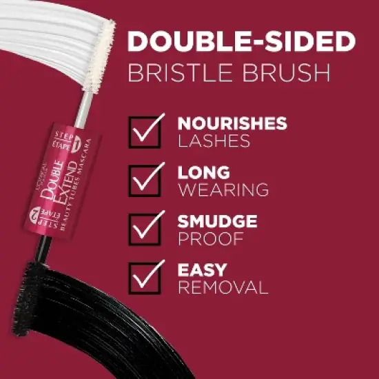 L'Or&eacute;al Paris Double Extend Beauty Tubes Lengthening Mascara and Basecoat - 0.33 fl oz image {2}