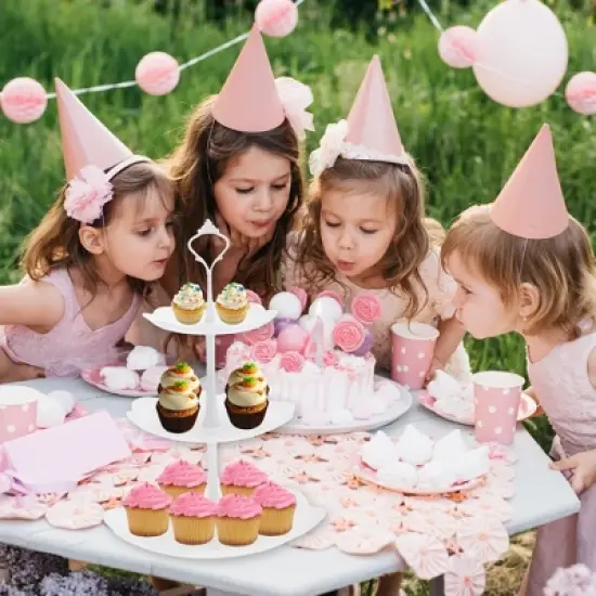 Unique Bargains 3 Tier Dessert Cupcake Stand Round Tiered Serving Tray for Donuts Fruits White image {5}