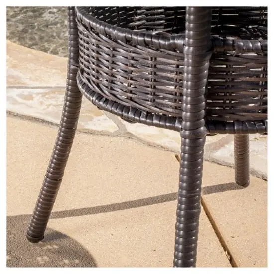 Littleton 3-Piece Wicker Patio Bistro Seating Set - Brown - Christopher Knight Home image {3}